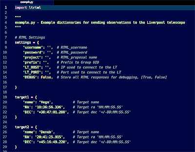 click for full size version Example Python code